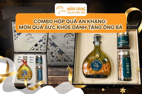 Hộp quà An Khang Nấm Vàng mang thông điệp An Khang Thịnh Vượng